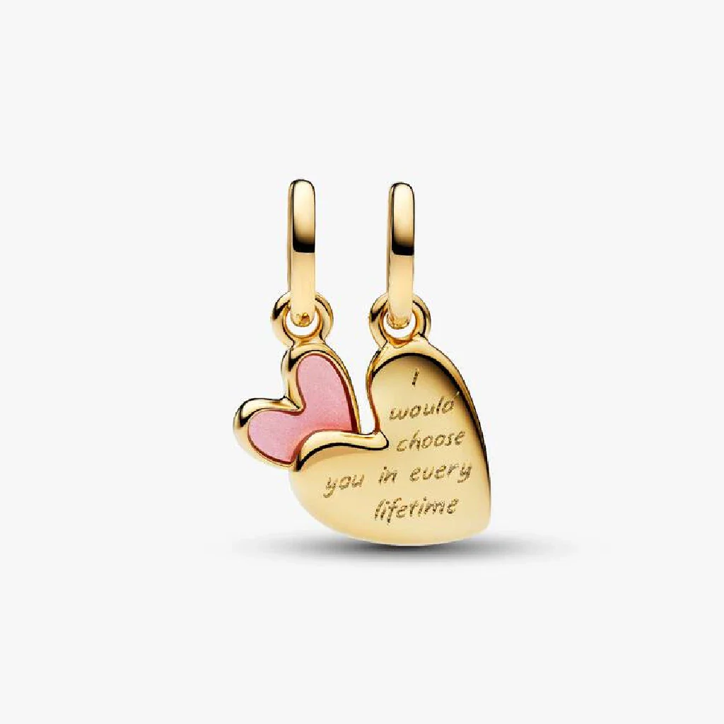 Pandora : Pink Mother & Daughter Splittable Dangle Charm - Image 2