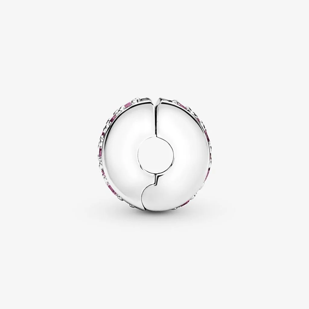 PANDORA : Pink Pavé Clip Charm - Image 7