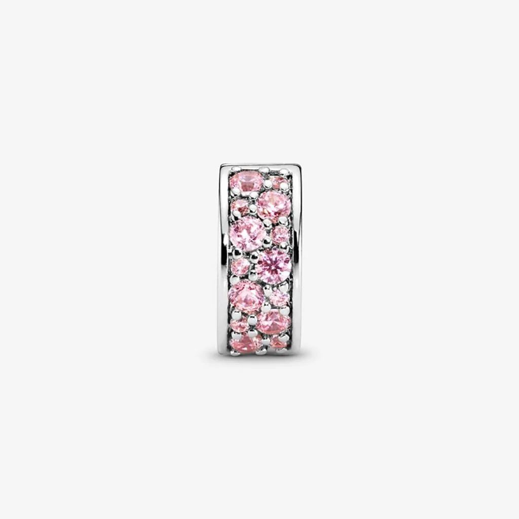 PANDORA : Pink Pavé Clip Charm - Image 8