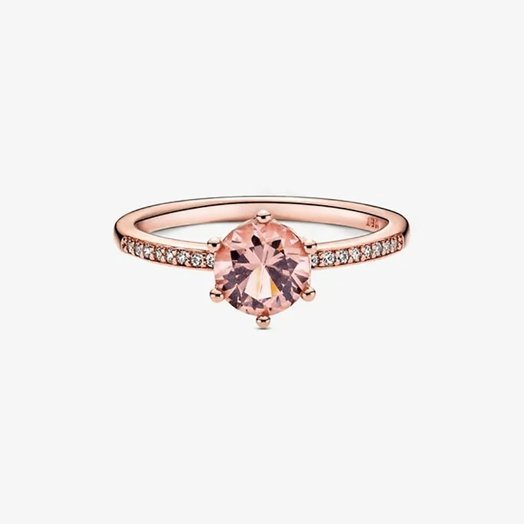 PANDORA : Pink Sparkling Crown Solitaire Ring - Image 2