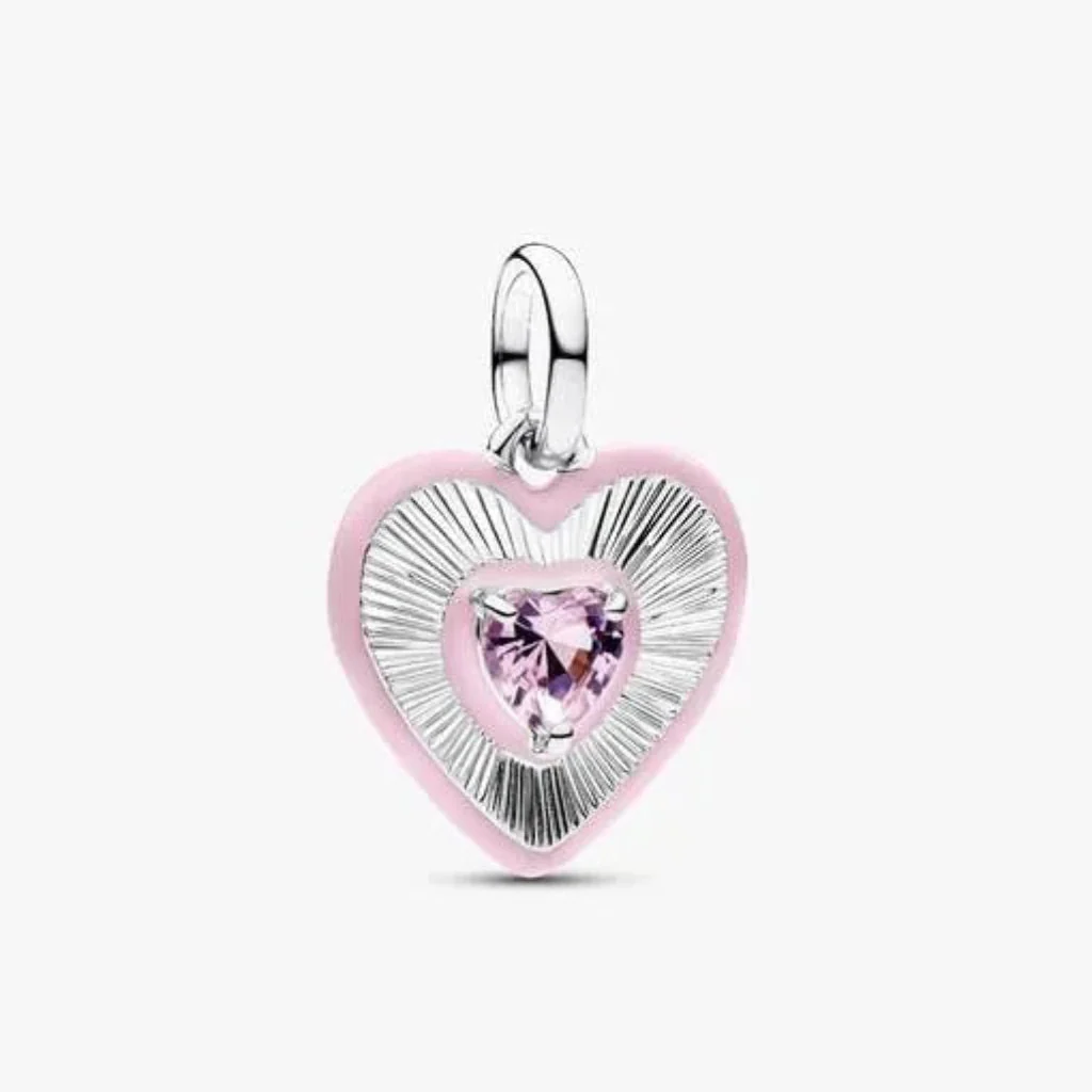 Pandora : Radiating Pink Heart Medallion Charm