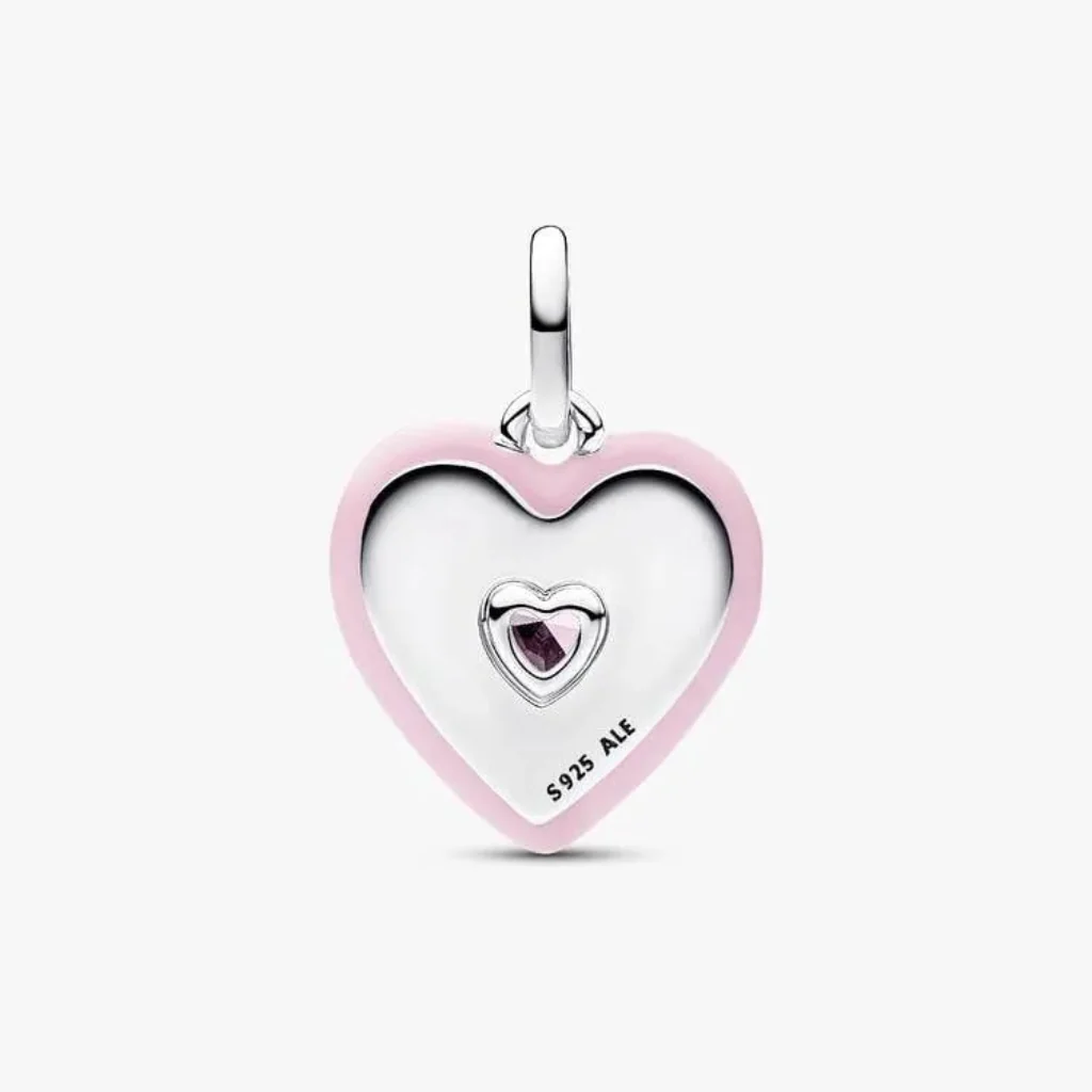 Pandora : Radiating Pink Heart Medallion Charm - Image 2