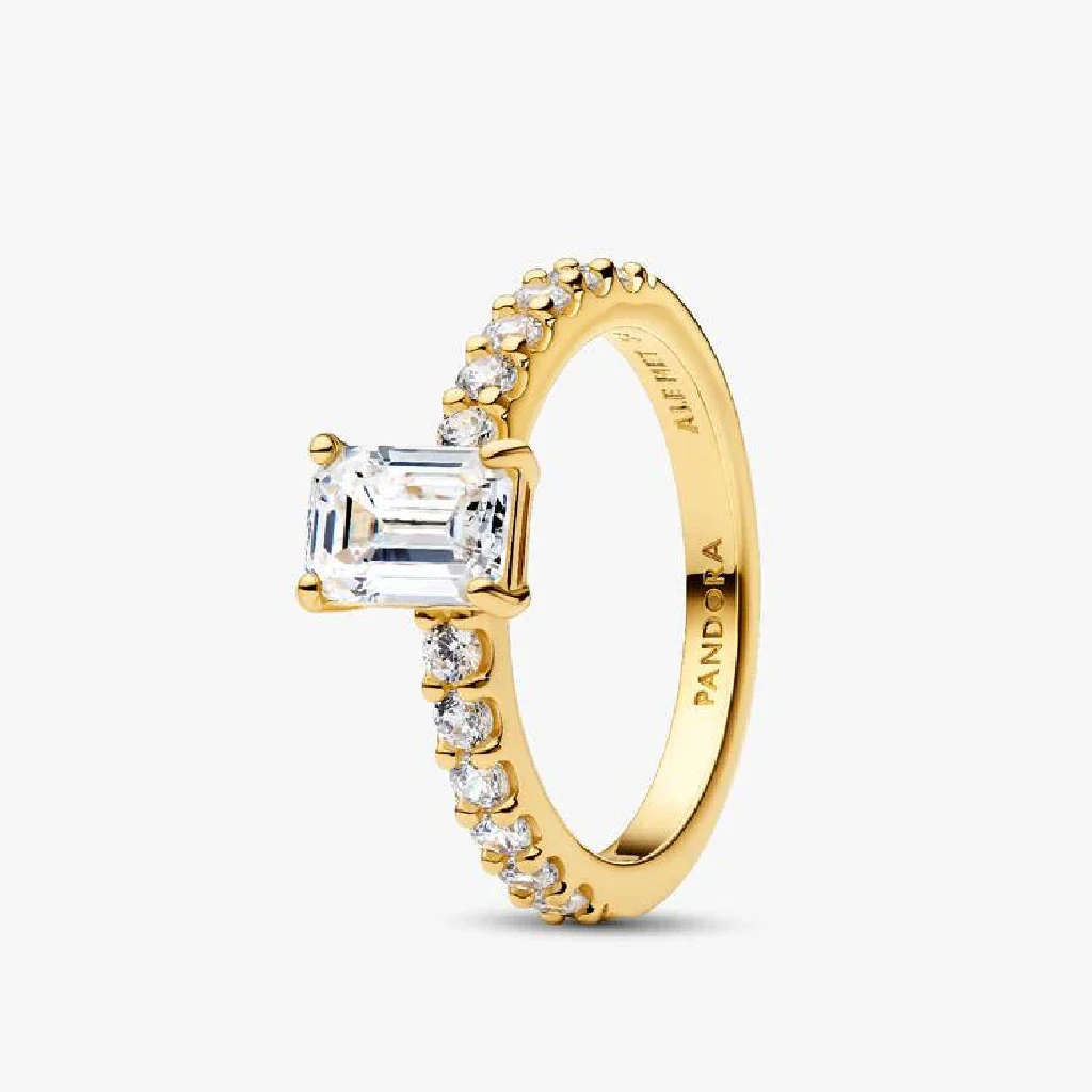 Pandora : Rectangular Sparkling Halo Ring - Image 2