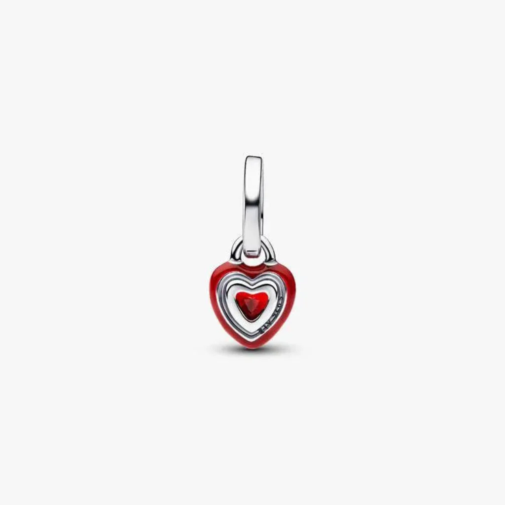 Pandora : Red Chakra Heart Mini Dangle Charm - Image 2