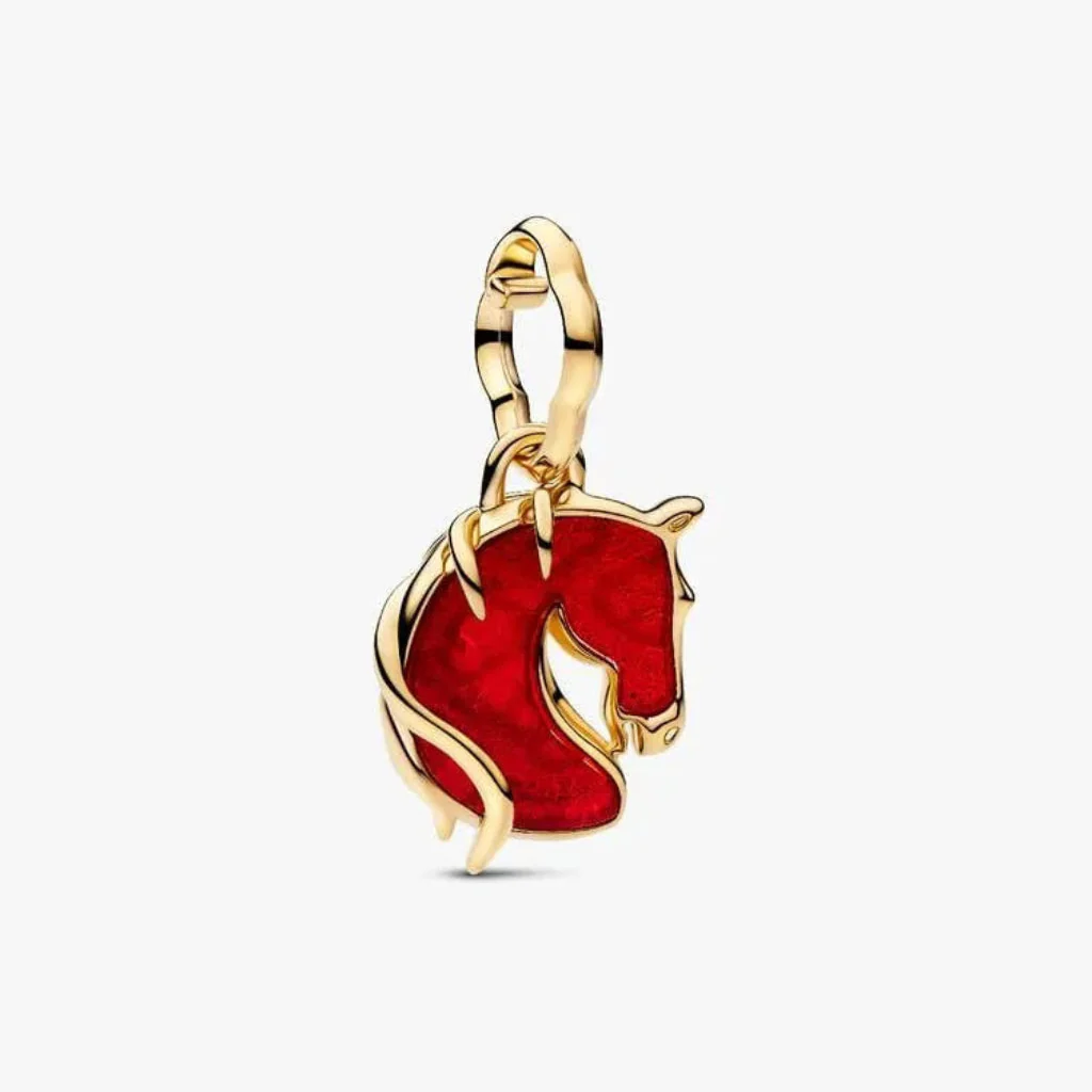 Pandora : Red Fire Horse Murano Glass Dangle Charm - Image 2