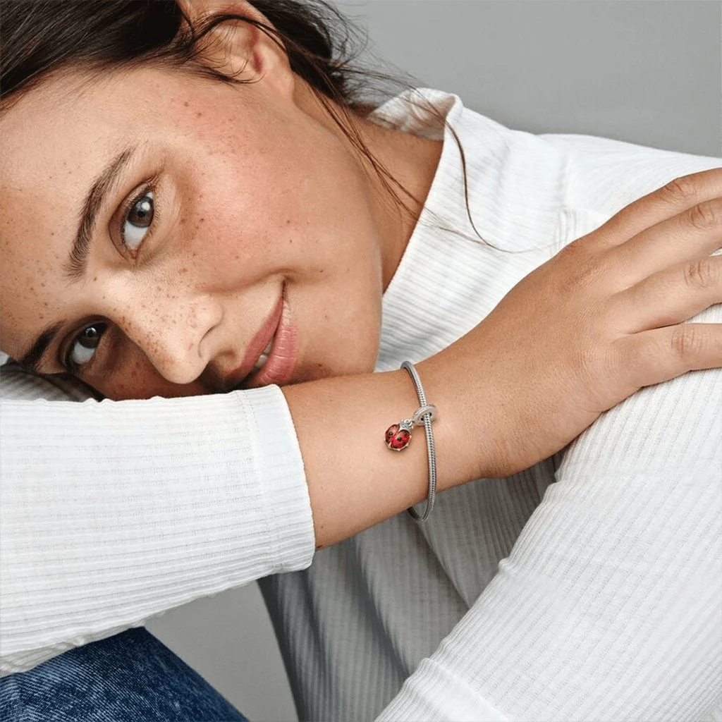 PANDORA : Red Ladybird Dangle Charm - Image 4