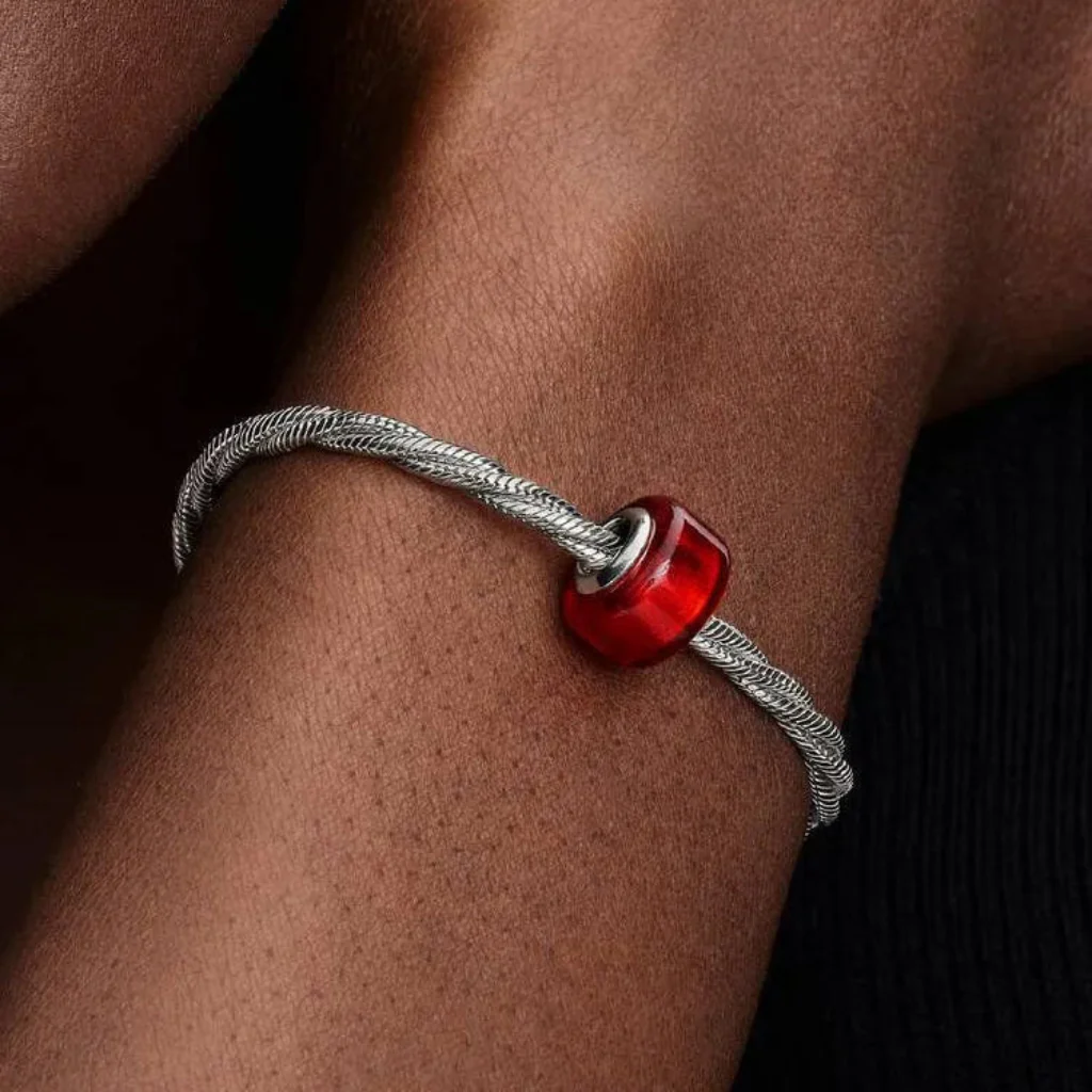 Pandora : Red Murano Glass Charm - Image 3