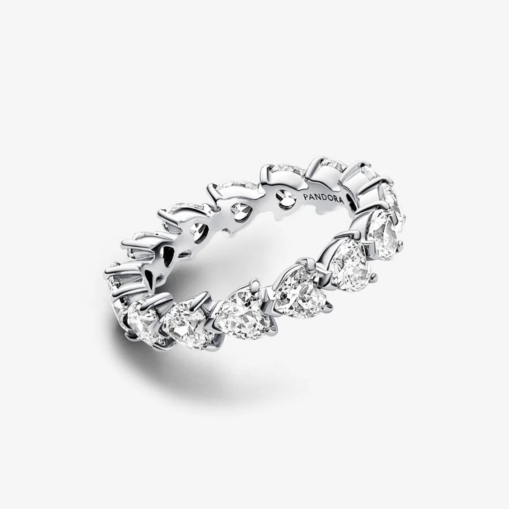 PANDORA : Row of Hearts Eternity Ring - Sterling Silver - Image 2
