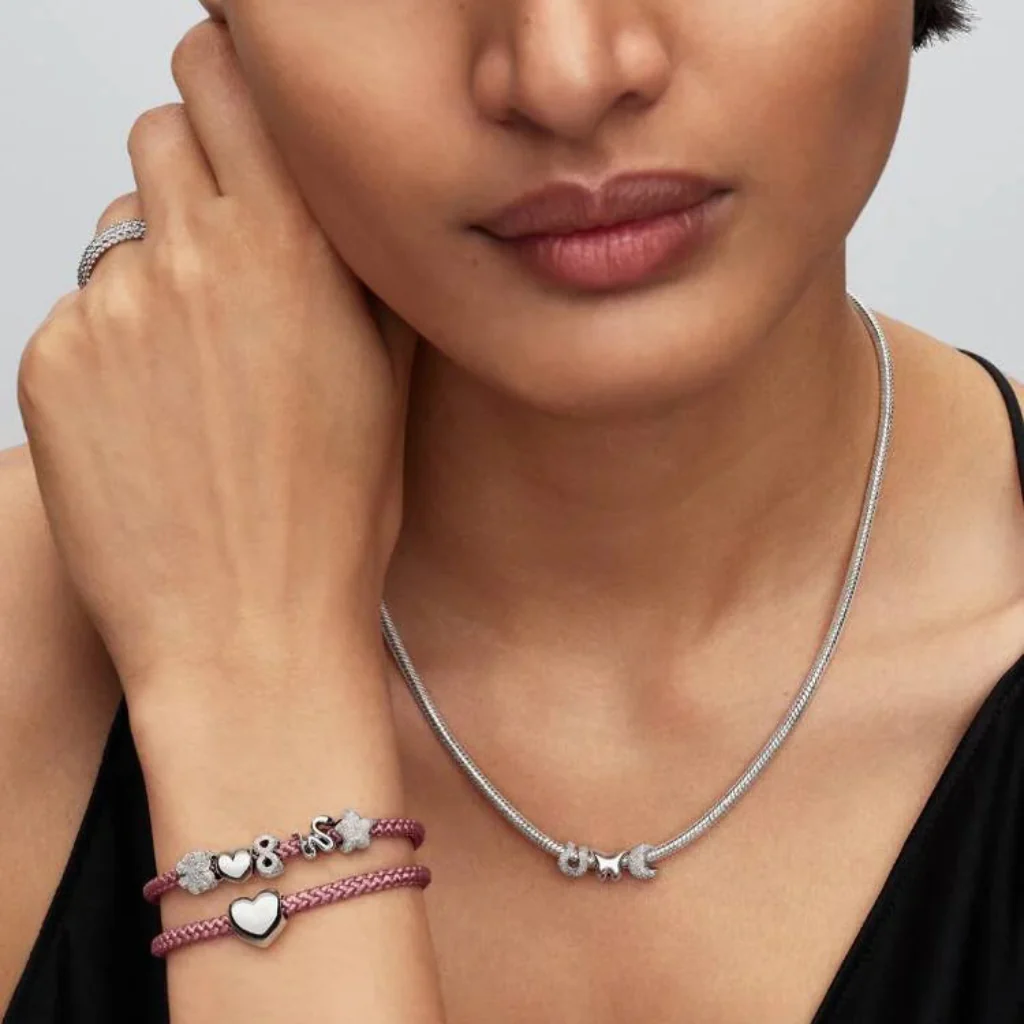 Pandora : Shimmering Pink Cord Bracelet - Image 3