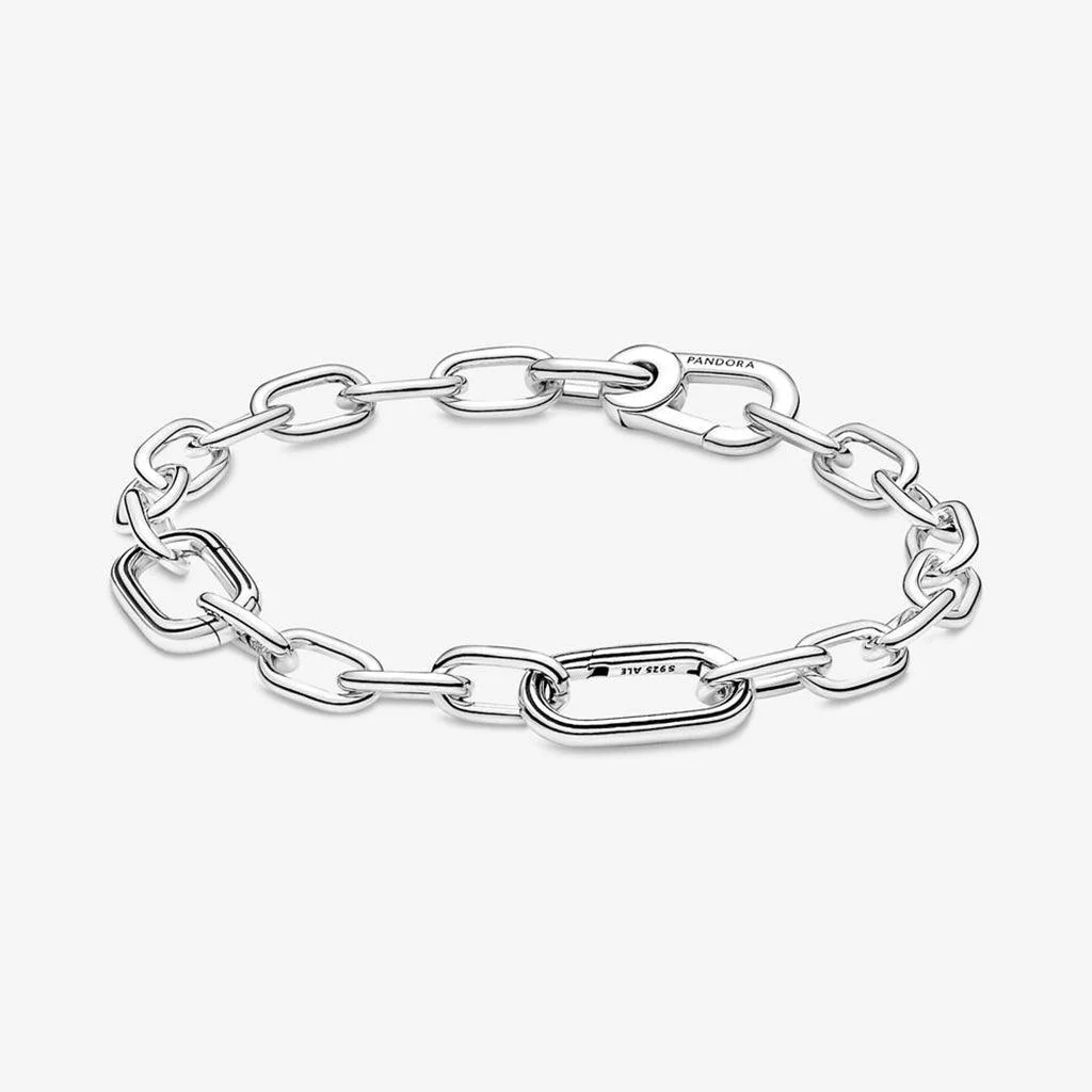 PANDORA : Small Link Chain Bracelet in Sterling Silver - 2 Connectors