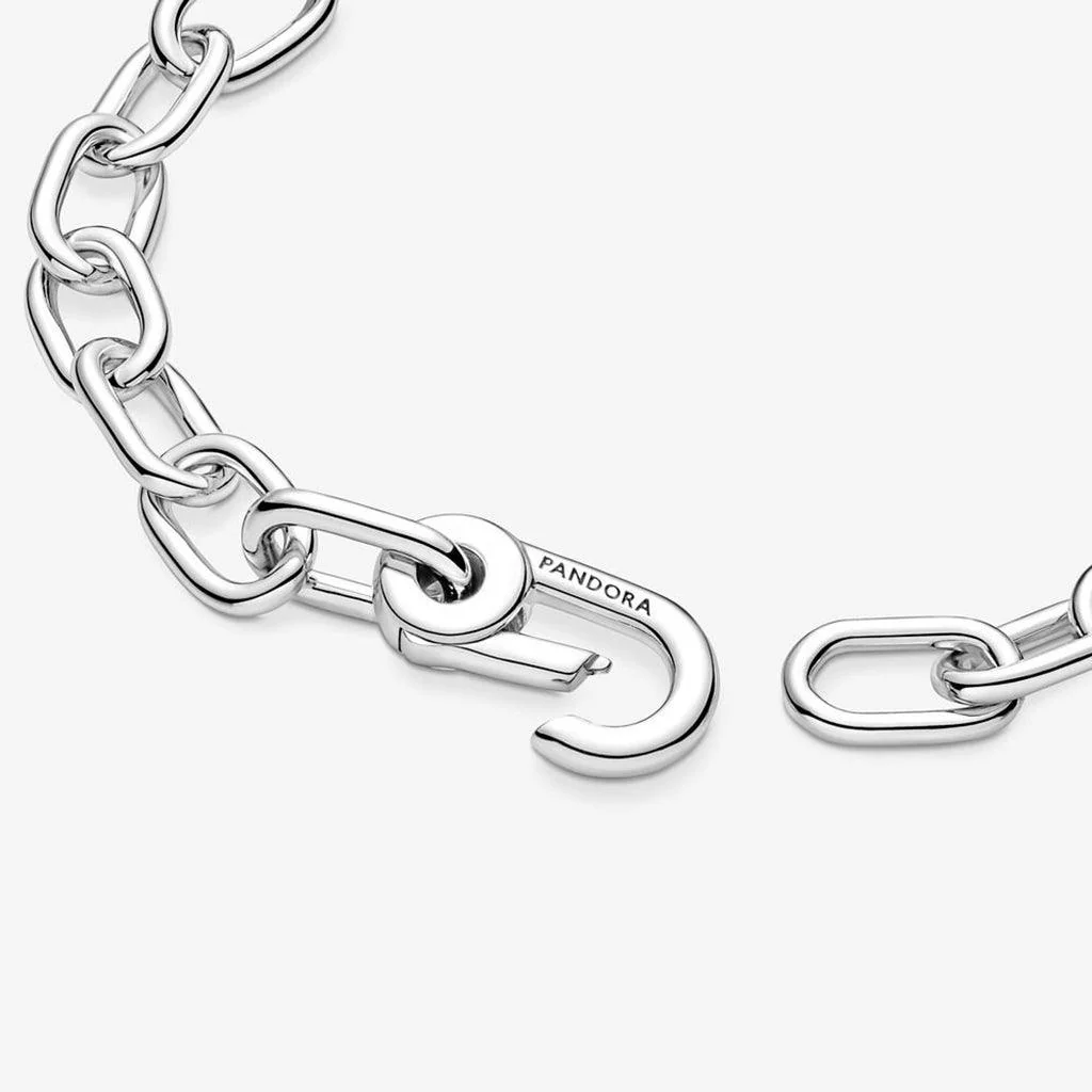 PANDORA : Small Link Chain Bracelet in Sterling Silver - 2 Connectors - Image 4