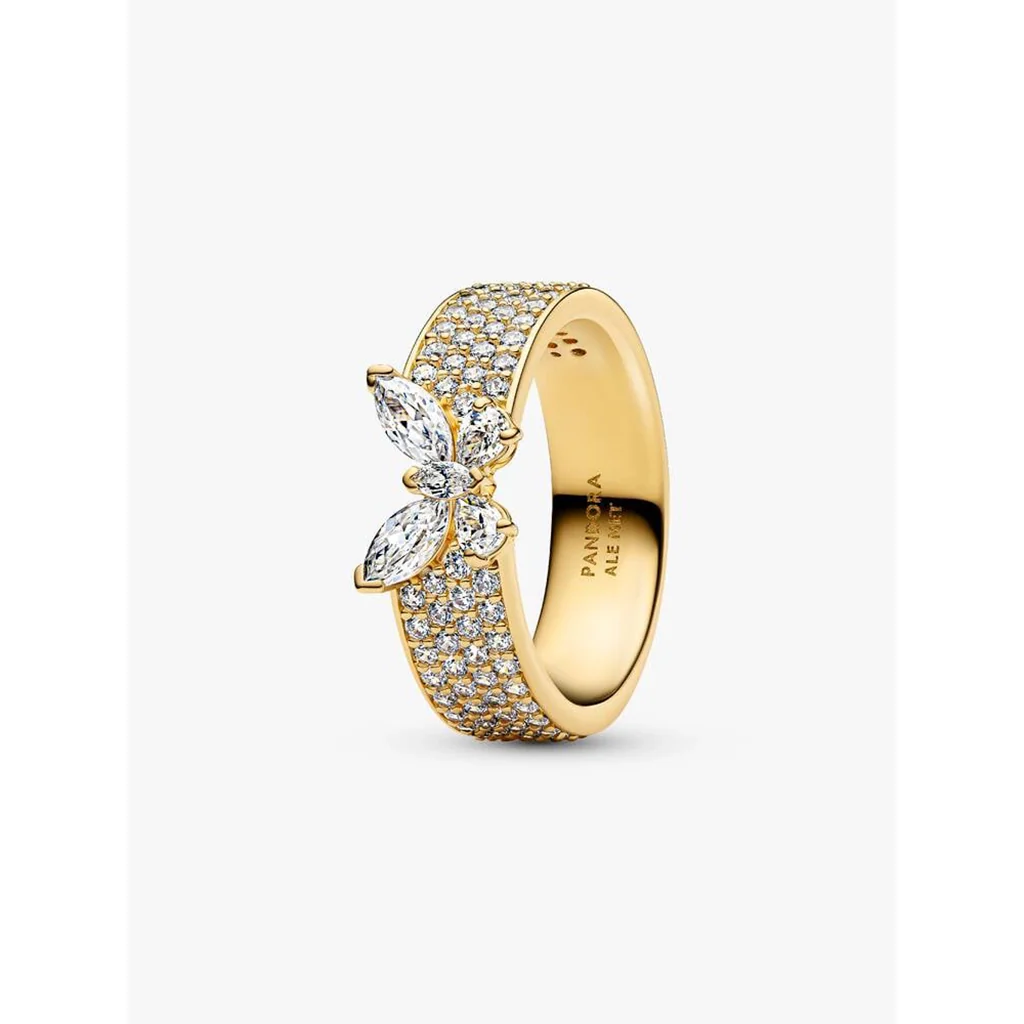 PANDORA : Sparkling Butterfly Bold Ring - Gold