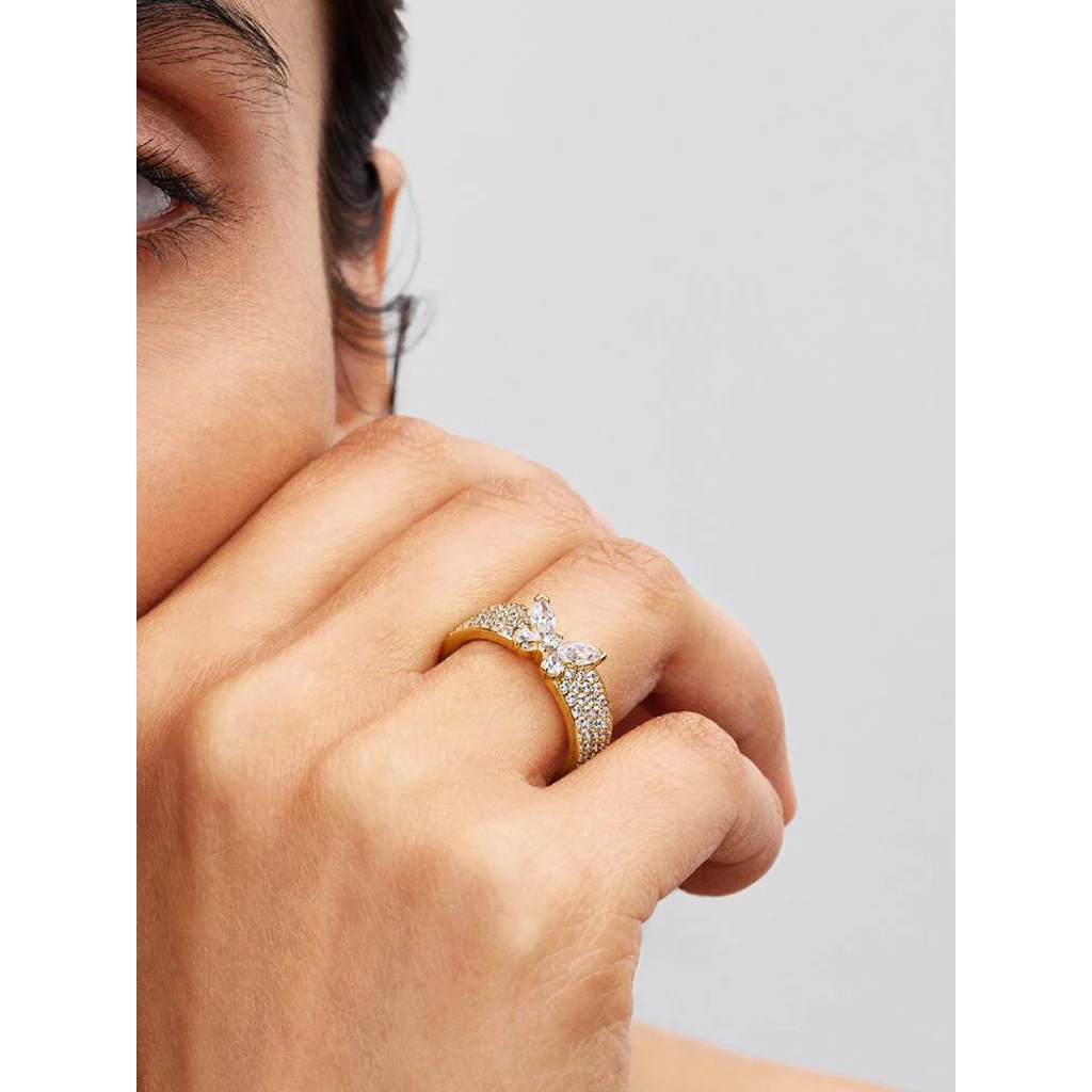 PANDORA : Sparkling Butterfly Bold Ring - Gold - Image 2