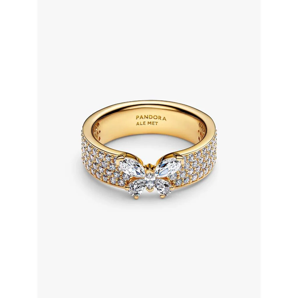 PANDORA : Sparkling Butterfly Bold Ring - Gold - Image 3