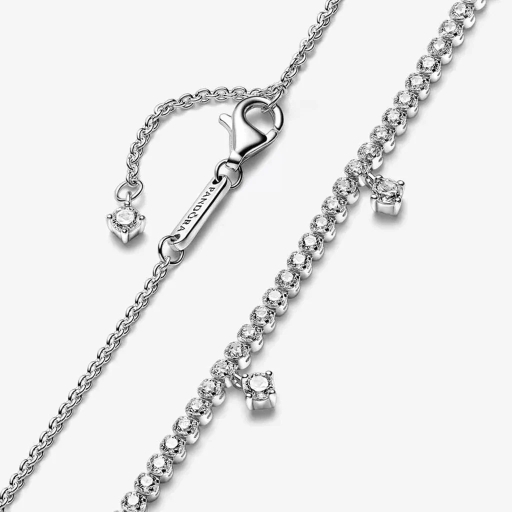 PANDORA : Sparkling Drop Collier Necklace in Sterling Silver - 16.5 in - Image 4