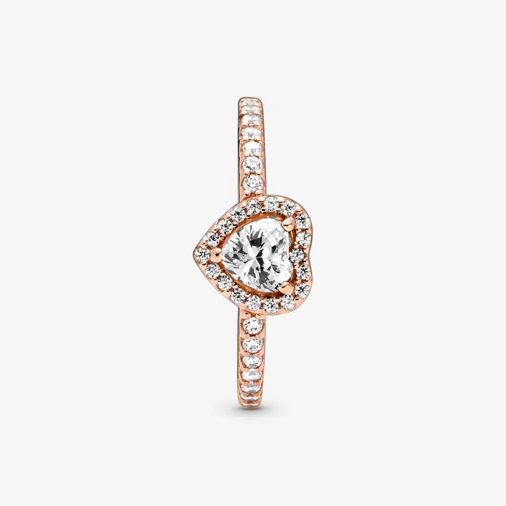 PANDORA : Sparkling Elevated Heart Ring - Image 6