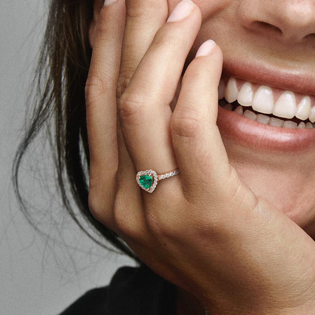 PANDORA : Sparkling Elevated Heart Ring - Image 3