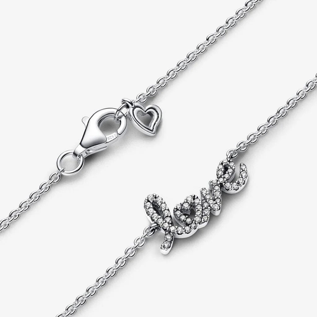 PANDORA : Sparkling Handwritten Love Collier Necklace - Sterling Silver - Image 6