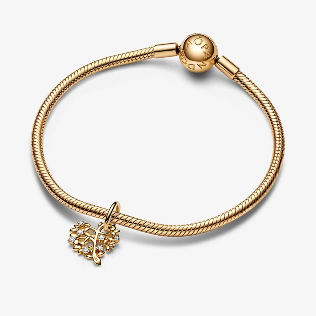 PANDORA : Sparkling Heart & Family Tree Dangle Charm - Image 5