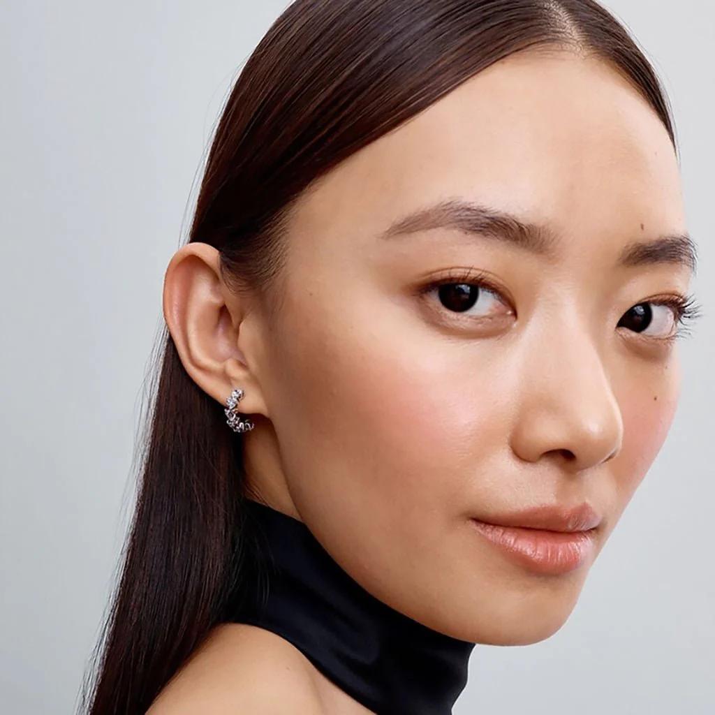 PANDORA : Sparkling Hearts Open Hoop Earrings - Image 2