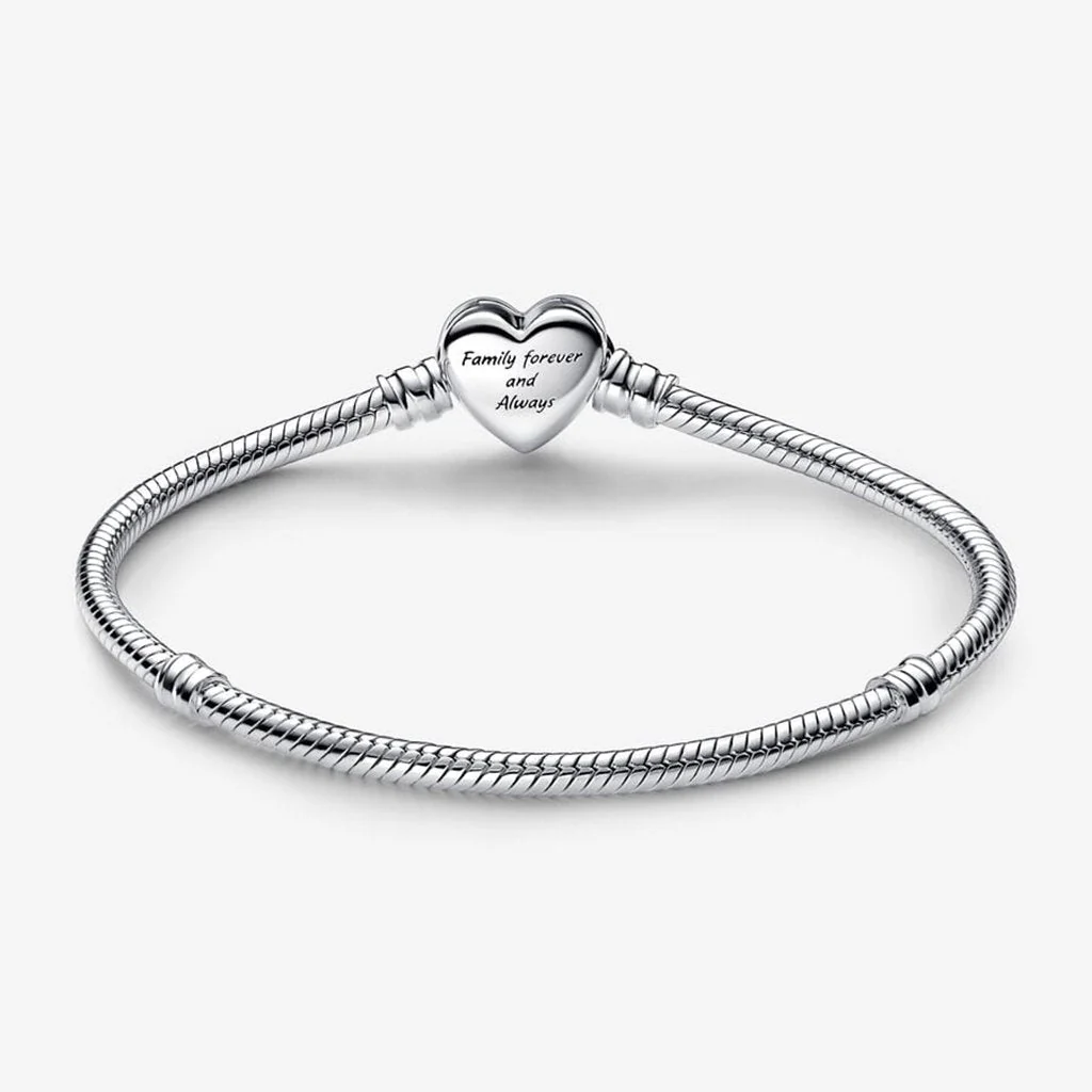 PANDORA : Sparkling Infinity Heart Clasp Snake Chain Bracelet - Image 4