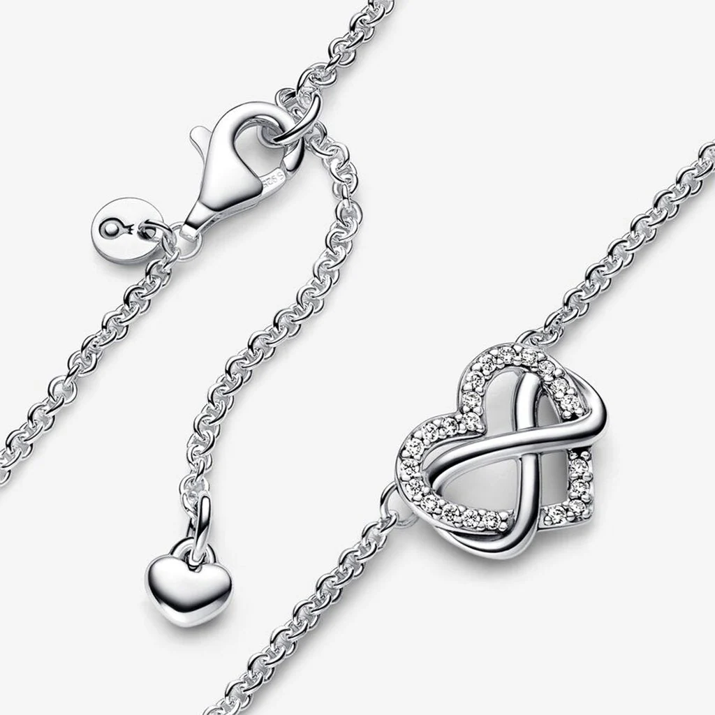 PANDORA : Sparkling Infinity Heart Collier Necklace in Sterling Silver - Image 4