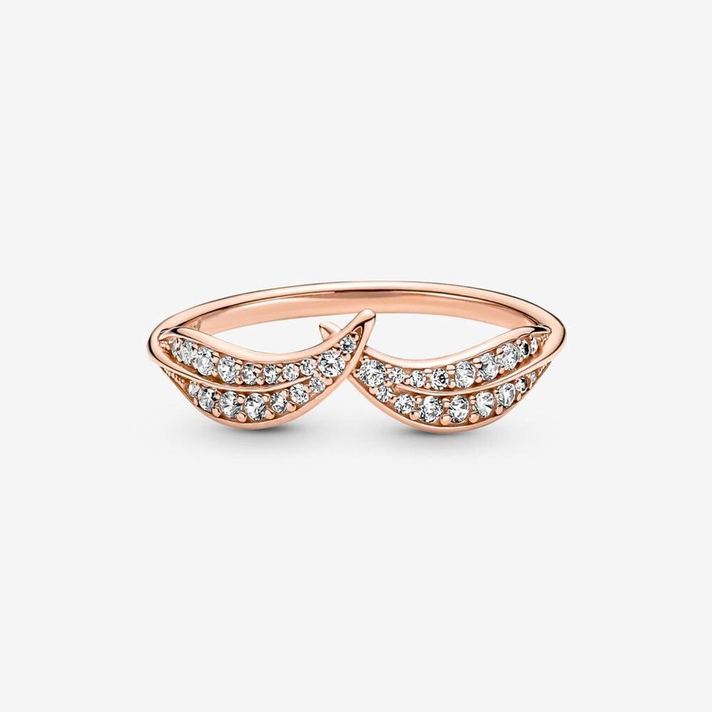 PANDORA : Sparkling Leaves Ring in Rose Gold - Image 2