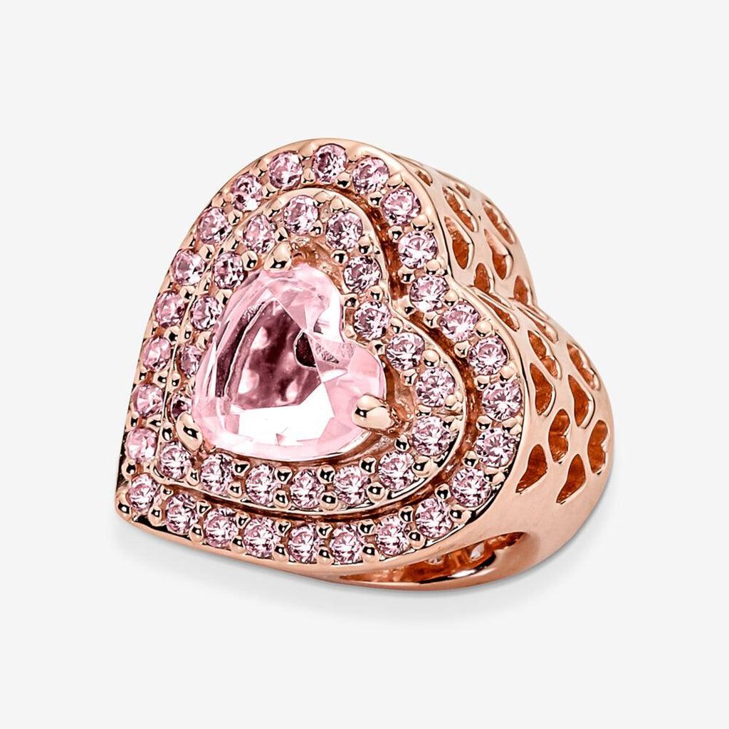 PANDORA : Sparkling Levelled Heart Charm - Image 6