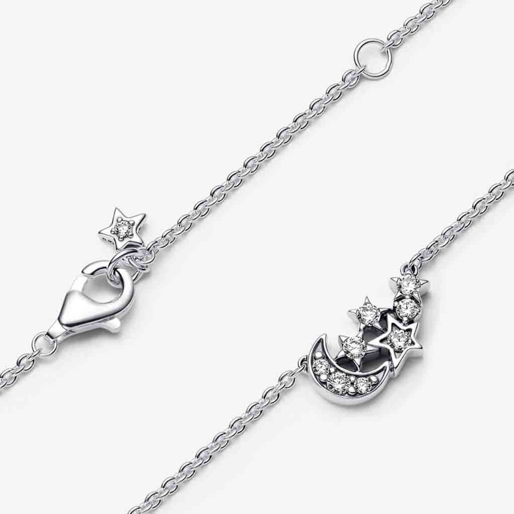 PANDORA : Sparkling Moon & Star Collier Necklace - Image 3