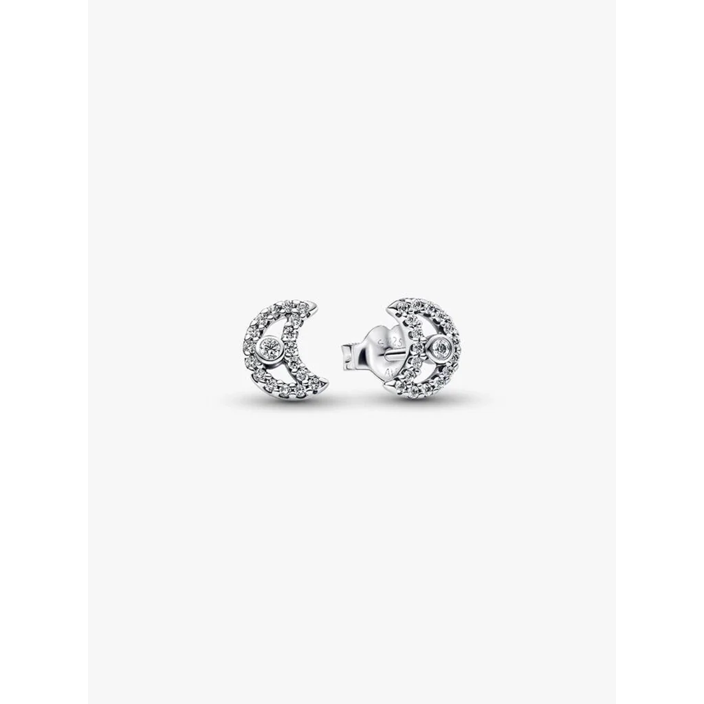 PANDORA : Sparkling Moon Stud Earrings
