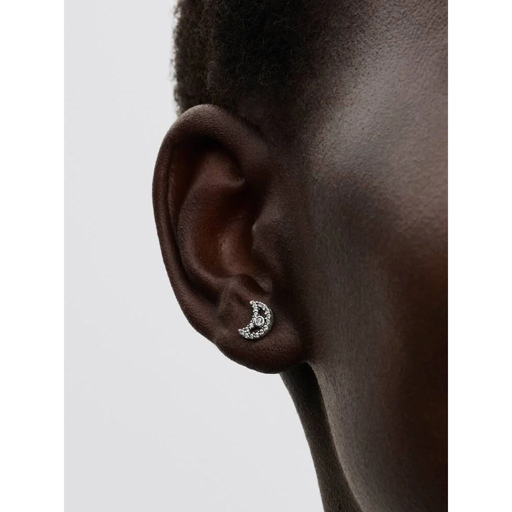 PANDORA : Sparkling Moon Stud Earrings - Image 2