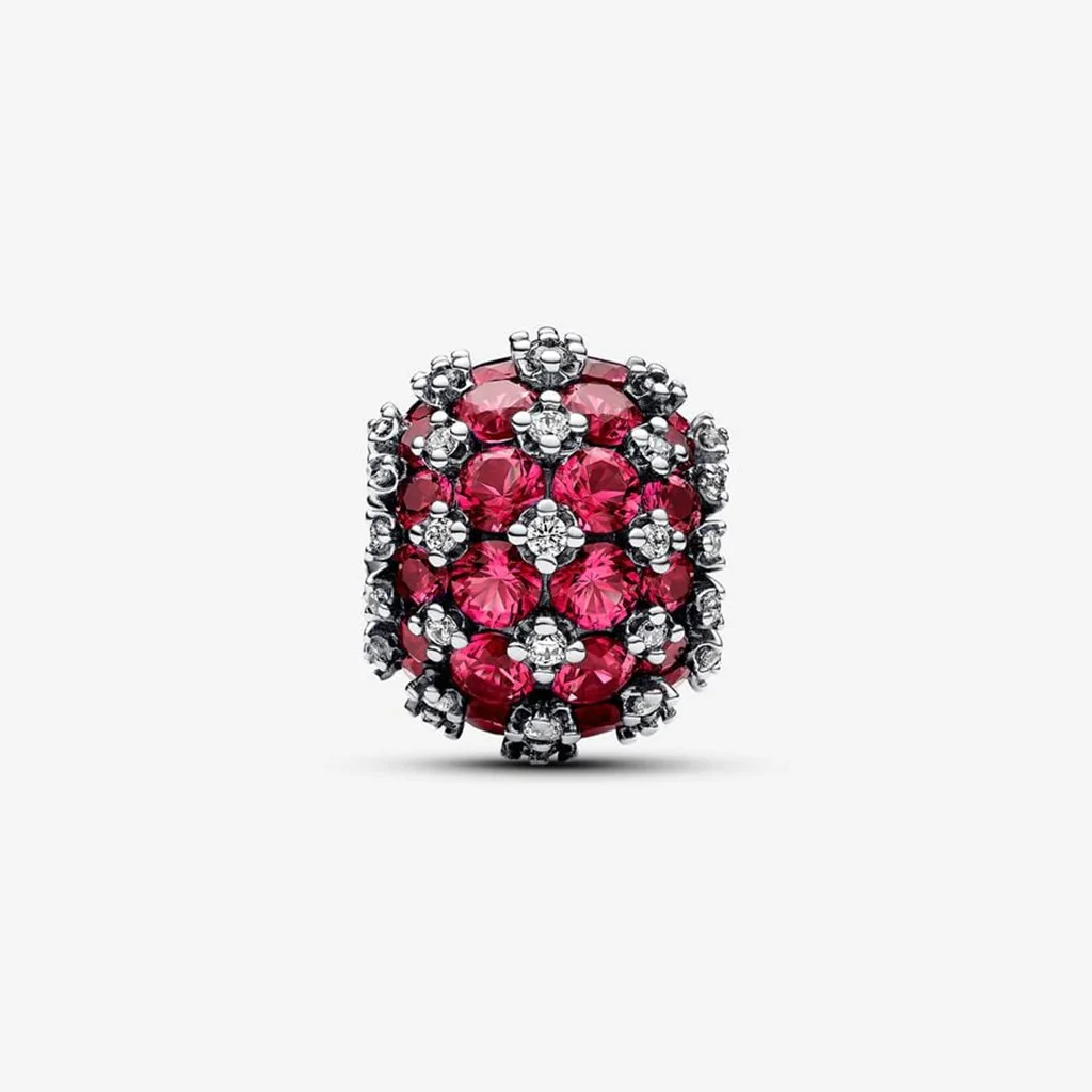 PANDORA : Sparkling Pavé Round Pink Charm  - Sterling Silver - Image 5