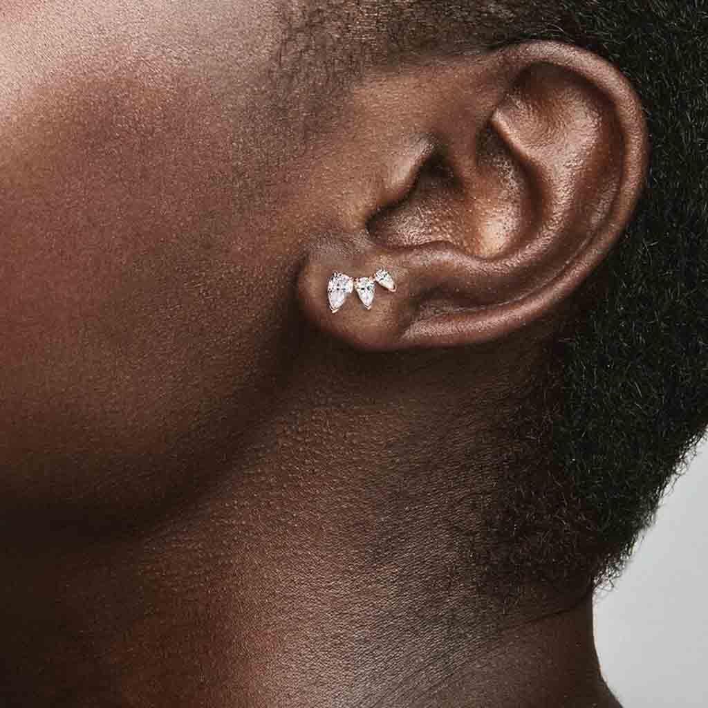 PANDORA : Sparkling Pear Stud Earrings - Image 2