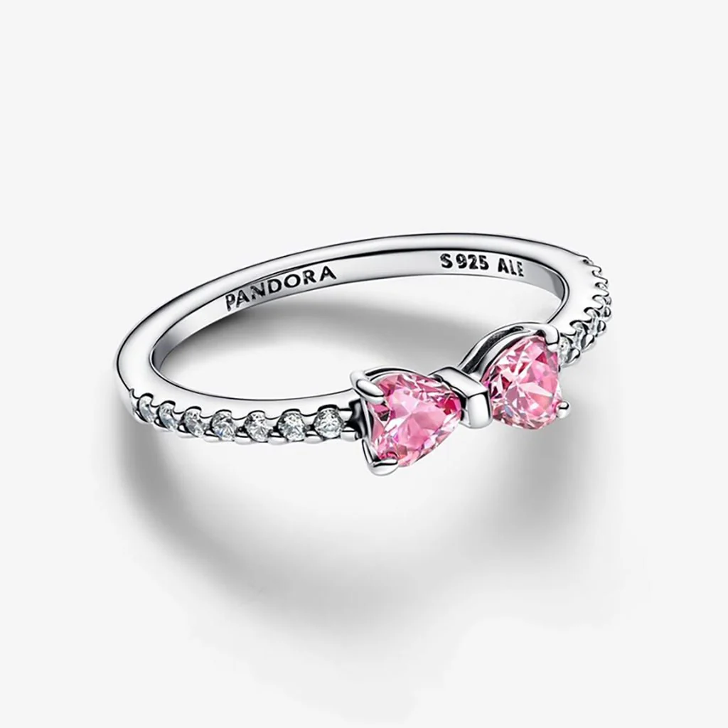 PANDORA : Sparkling Pink Bow Ring - Image 4