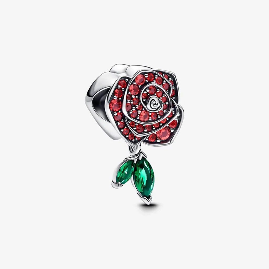 PANDORA : Sparkling Rose in Bloom Charm