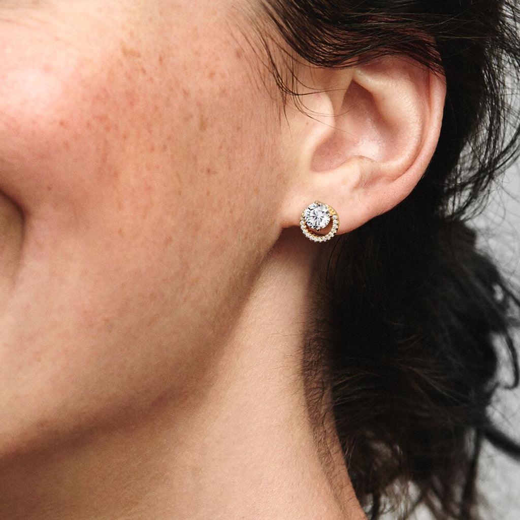 PANDORA : Sparkling Round Halo Stud Earrings - Image 3