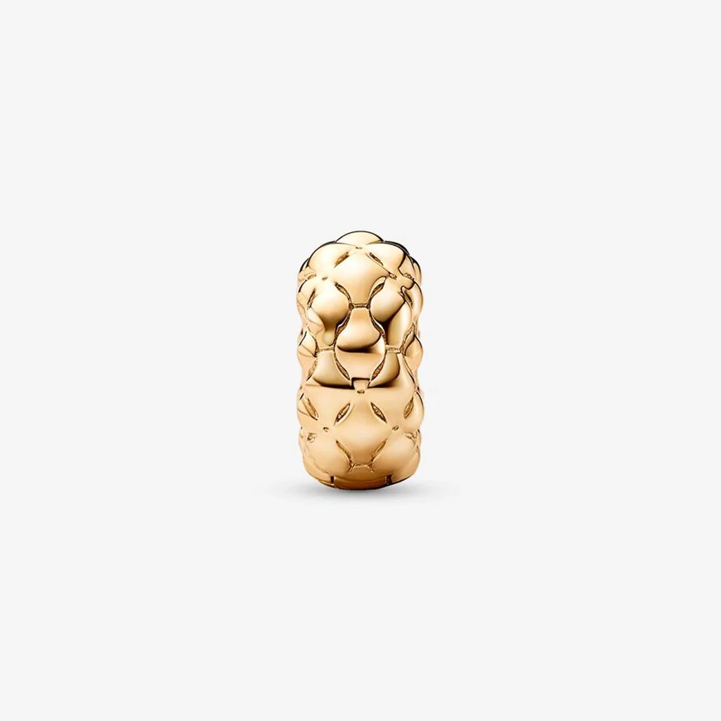 PANDORA : Studded Clip Charm in Gold Plated - Image 2