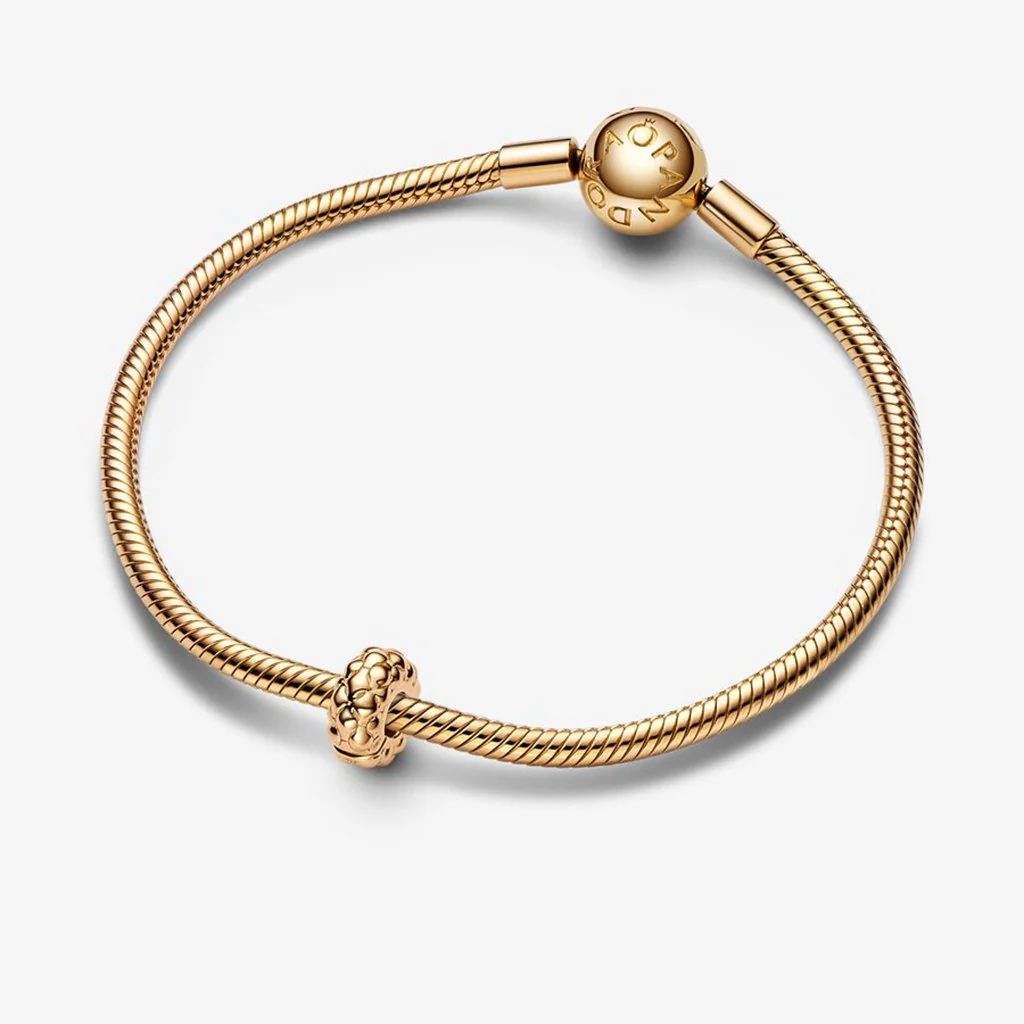 PANDORA : Studded Clip Charm in Gold Plated - Image 3