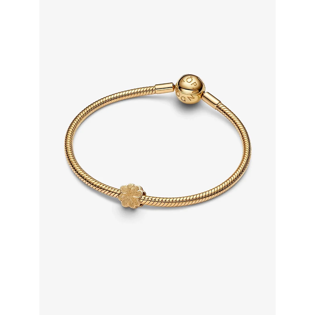 PANDORA : Textured Clover Mini Charm - Gold - Image 2