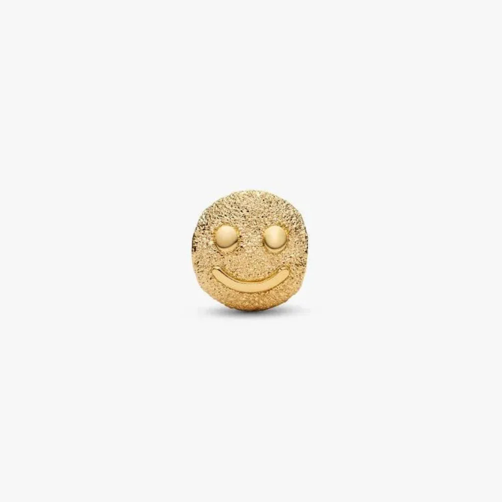 Pandora : Textured Happy Face Mini Charm - Image 2