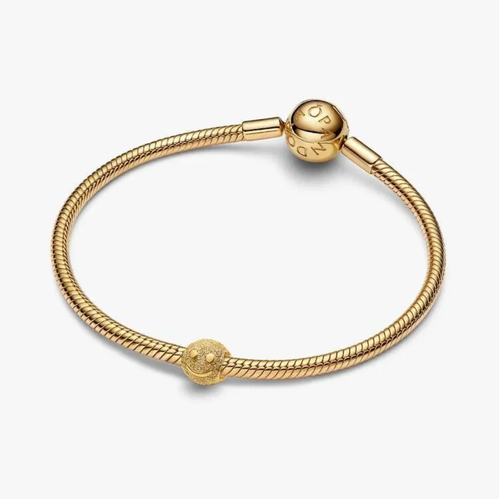 Pandora : Textured Happy Face Mini Charm - Image 3
