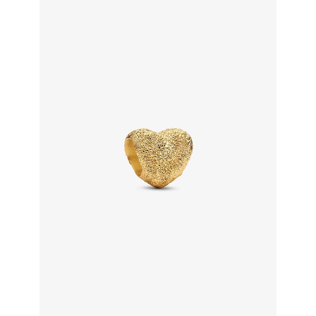 PANDORA : Textured Heart Mini Charm - Gold