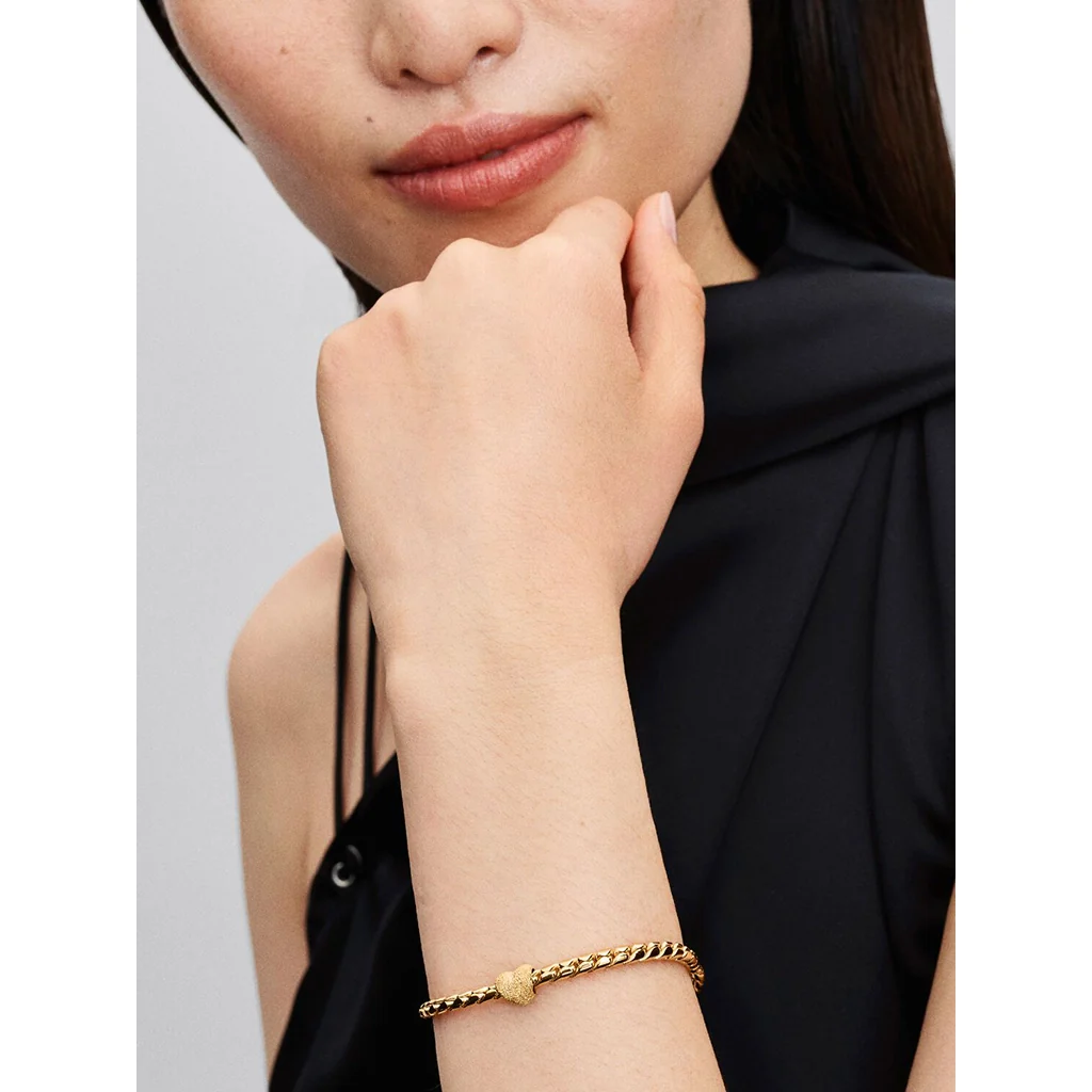 PANDORA : Textured Heart Mini Charm - Gold - Image 2