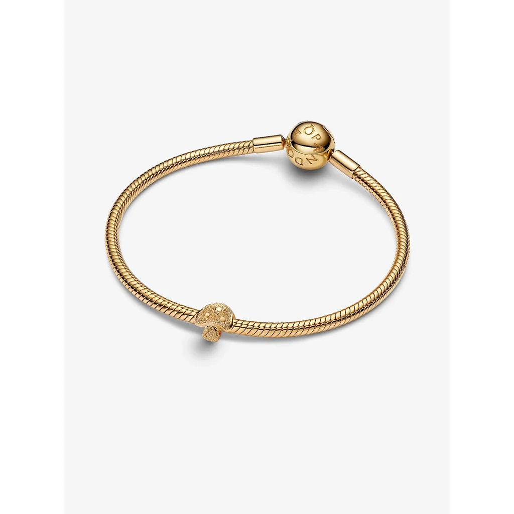 PANDORA : Textured Mushroom Mini Charm - Gold - Image 3