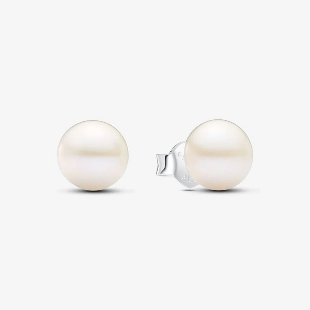 PANDORA : Treated Freshwater Cultured Pearl 7mm Stud Earrings - Sterling Silver