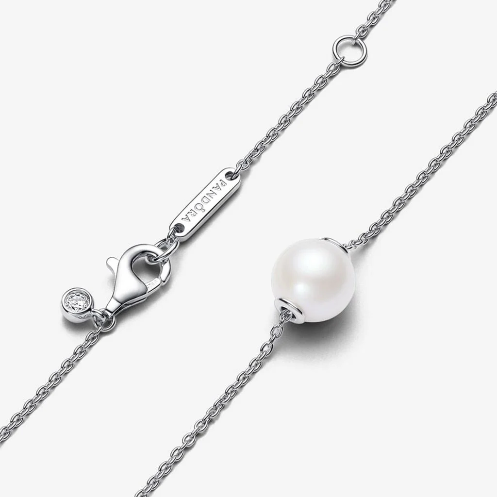 PANDORA : Treated Freshwater Cultured Pearl Collier Necklace - Sterling Silver - Image 3