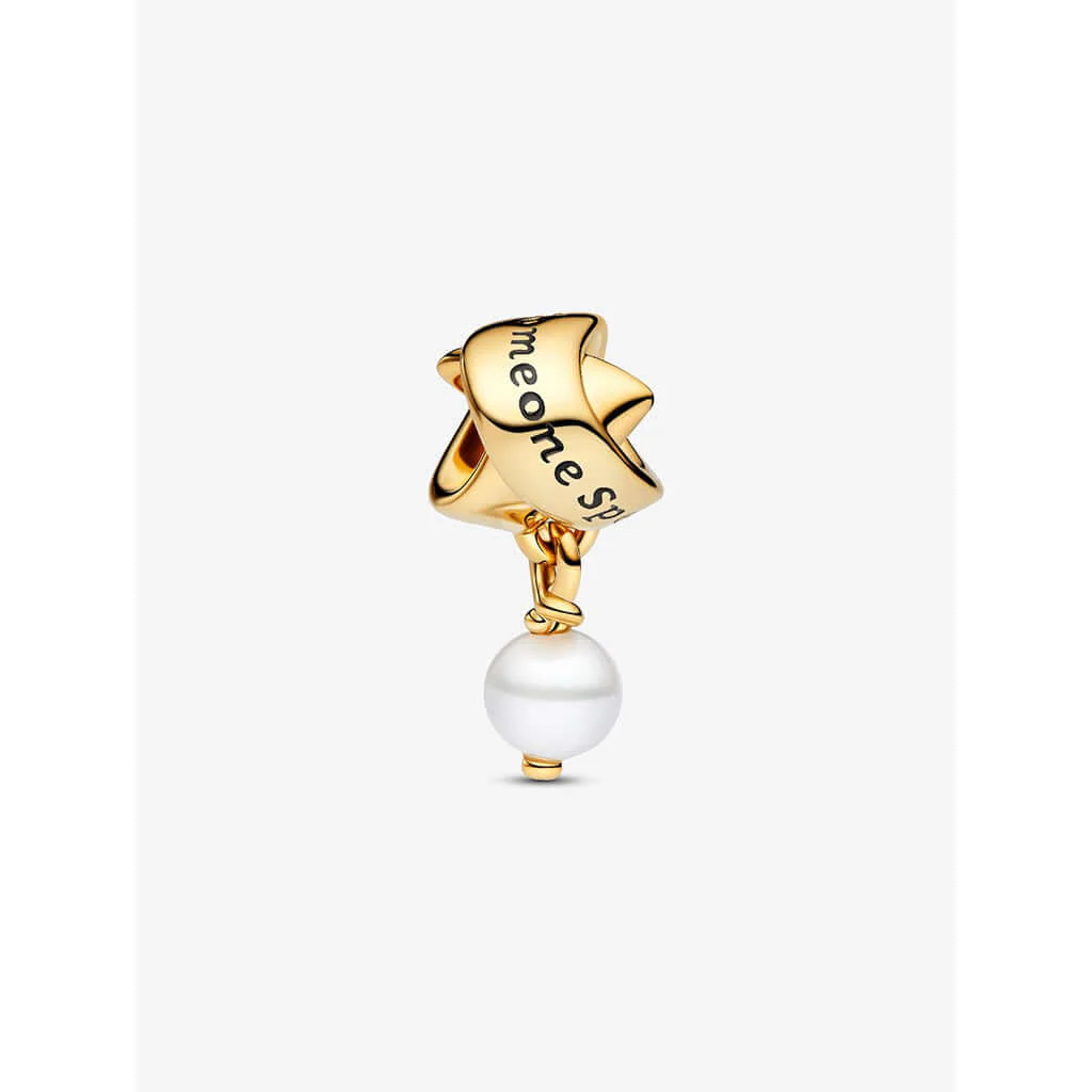 PANDORA : Treated Freshwater Cultured Pearl Ribbon Charm