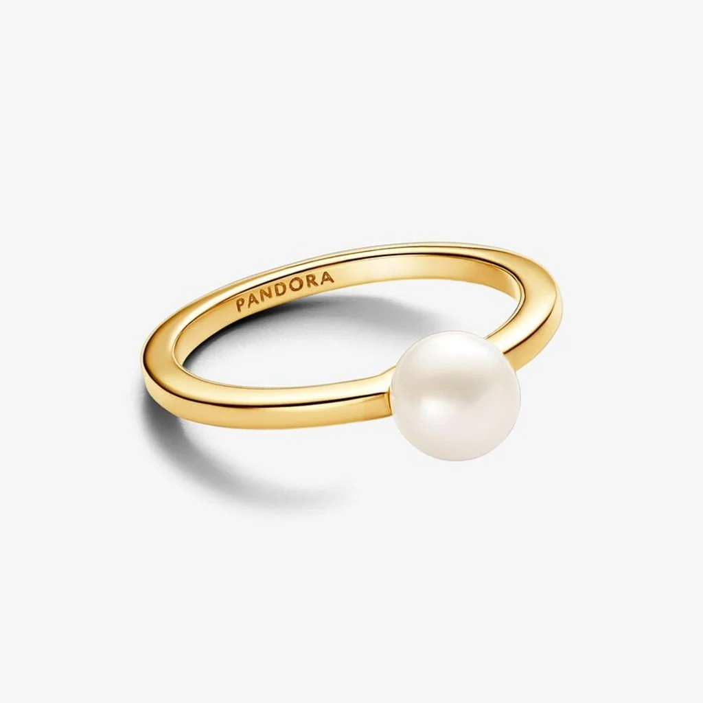 PANDORA : Treated Freshwater Cultured Pearl Ring in Gold - Image 2
