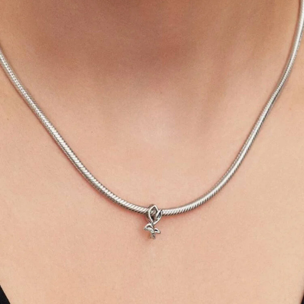 PANDORA : Tulip Openwork Charm - Silver - Image 4