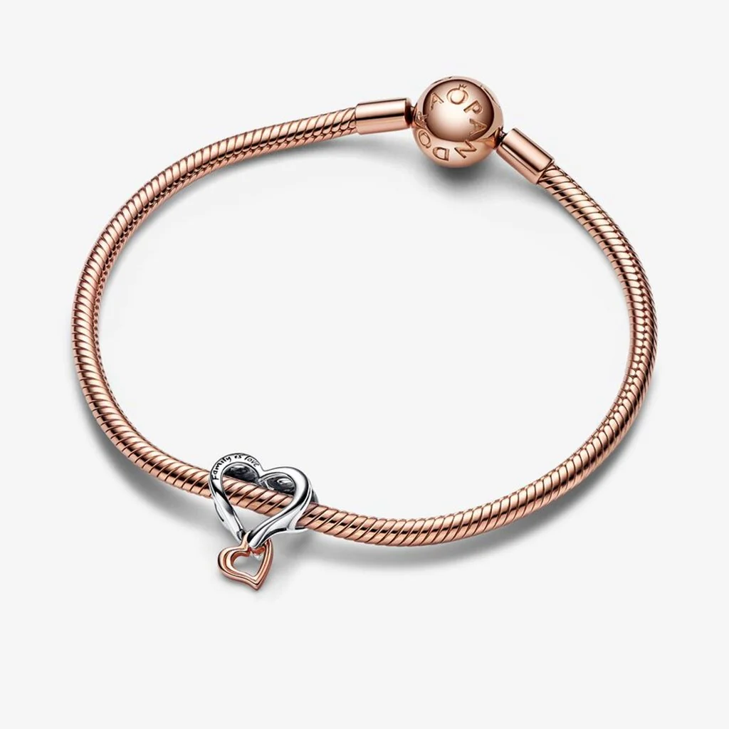 PANDORA : Two-tone Openwork Infinity Heart Charm - Image 5